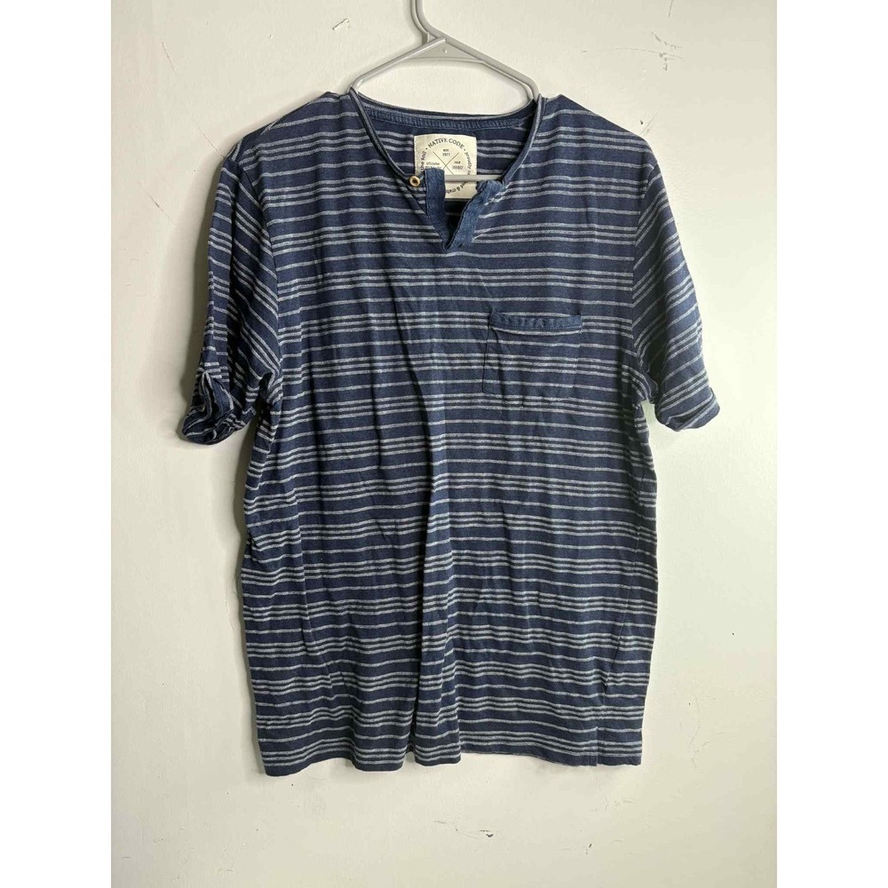 Blue striped native code shirt size large